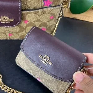 COACH☆POPPY CROSSBODY IN SIGNATURE CANVAS WITH DISCO STAR Coach Poppy Crossbody Signature Canvas With Disco Star Print